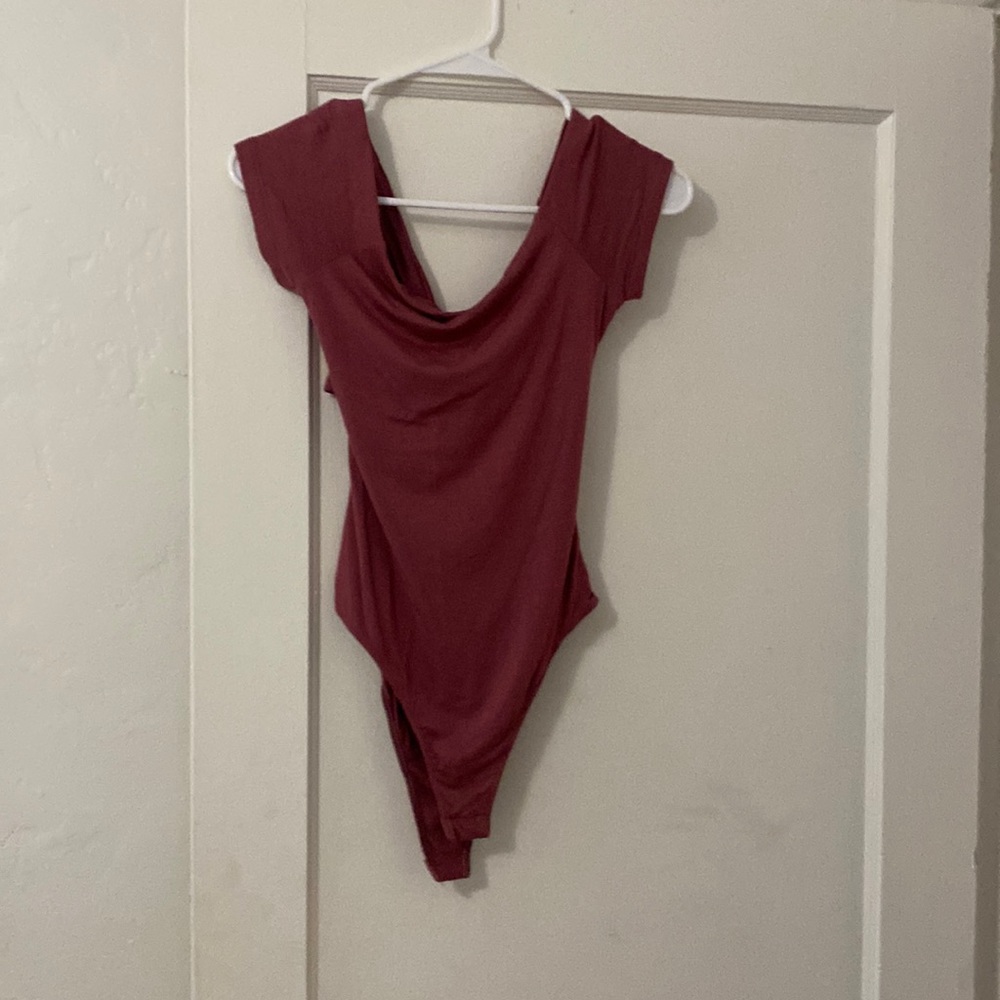 Bodysuit with criss cross open back, worn once